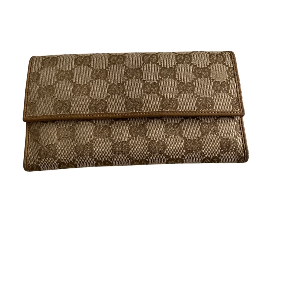 Gucci Beige and Brown Monogram Wallet
